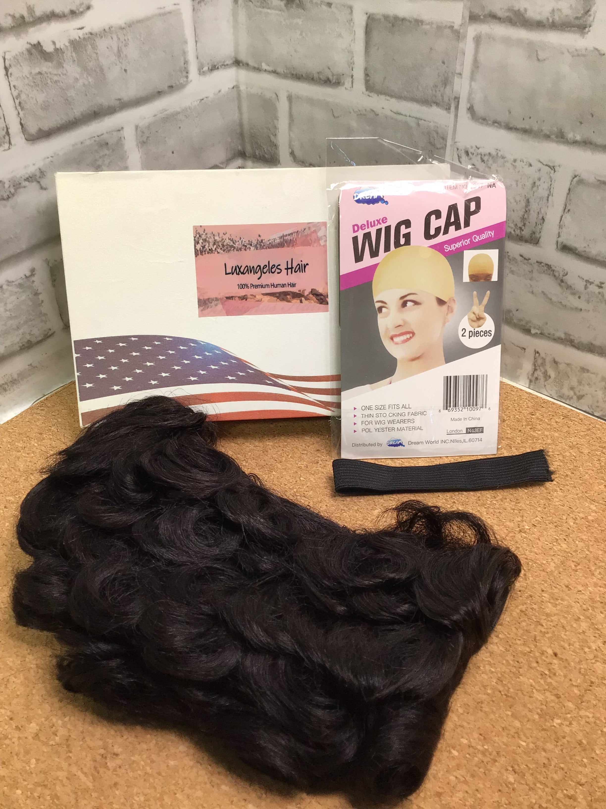 luxangeles virgin human hair wig 100% Short Curly Natural Black 130% Density (7760214622446)